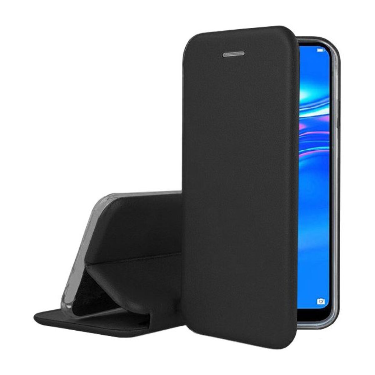 Etui IBROZ Huawei Y7 2019 Cuir noir