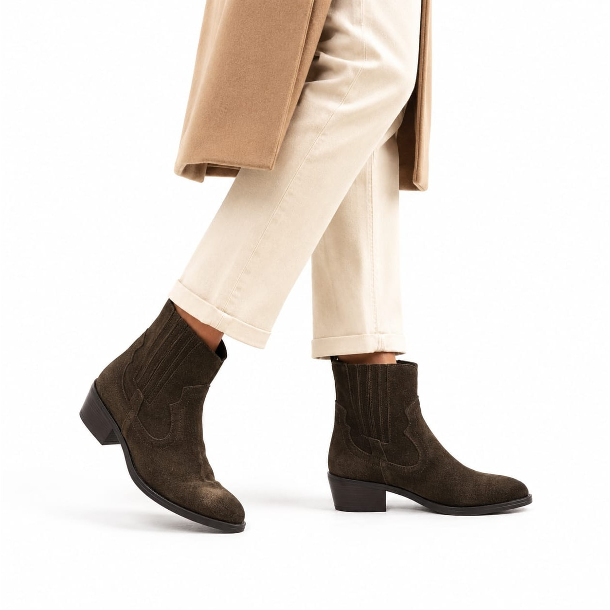Texano basso in camoscio - tacco 5 cm
