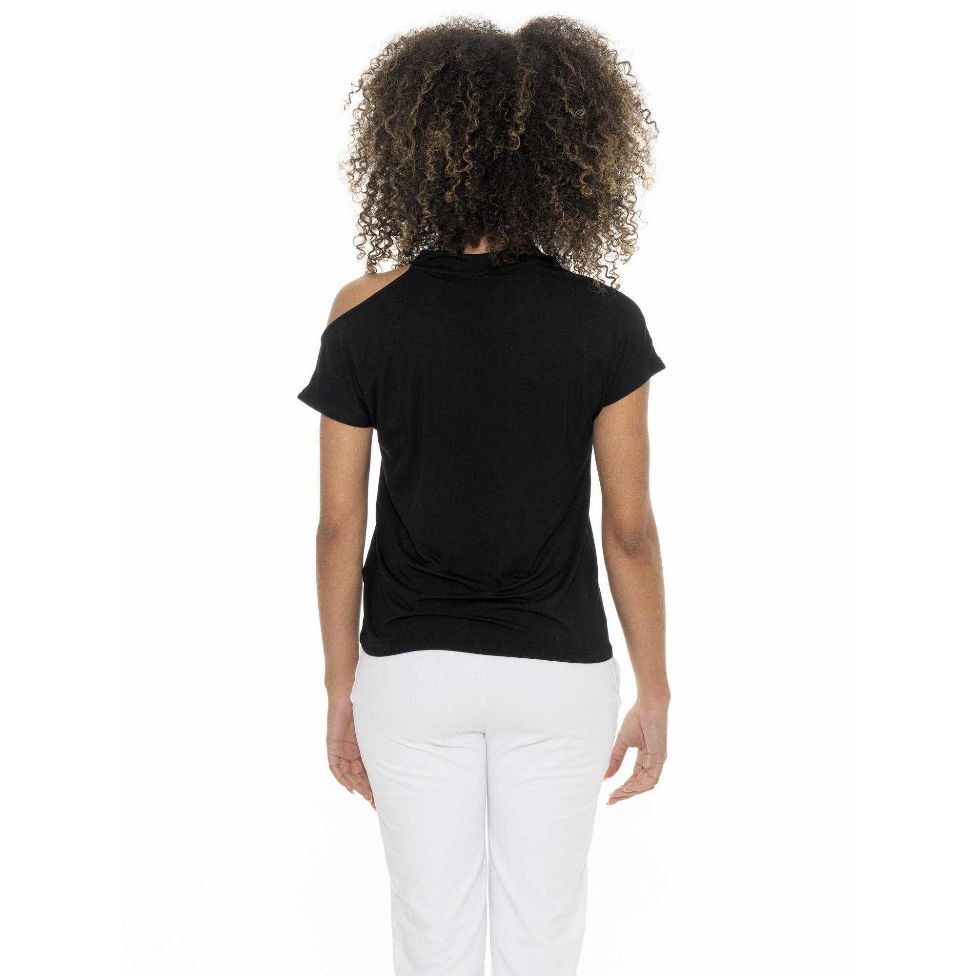 T-shirt monospalla da donna Leone Black'n White