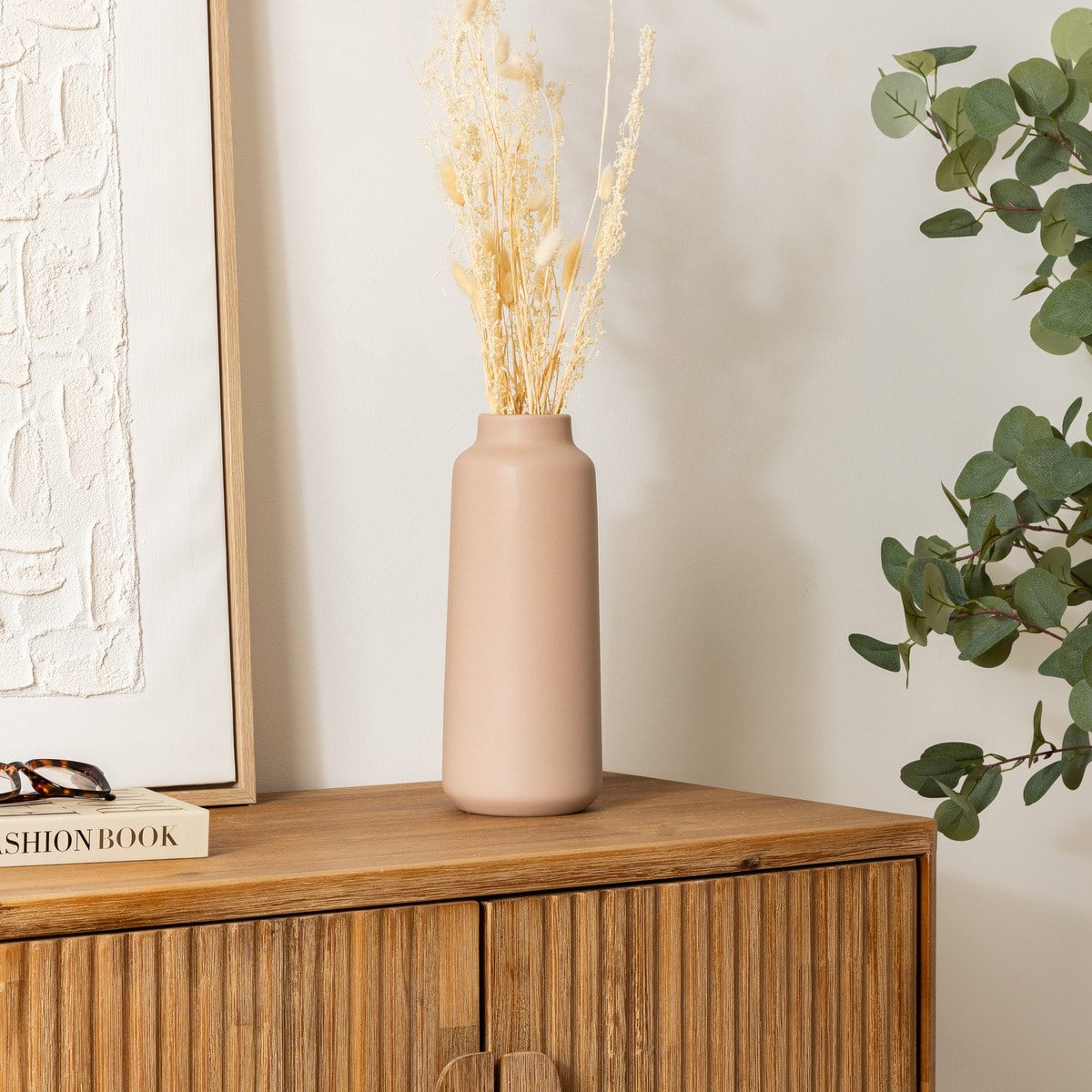 Vase céramique Rily rose clair H30cm