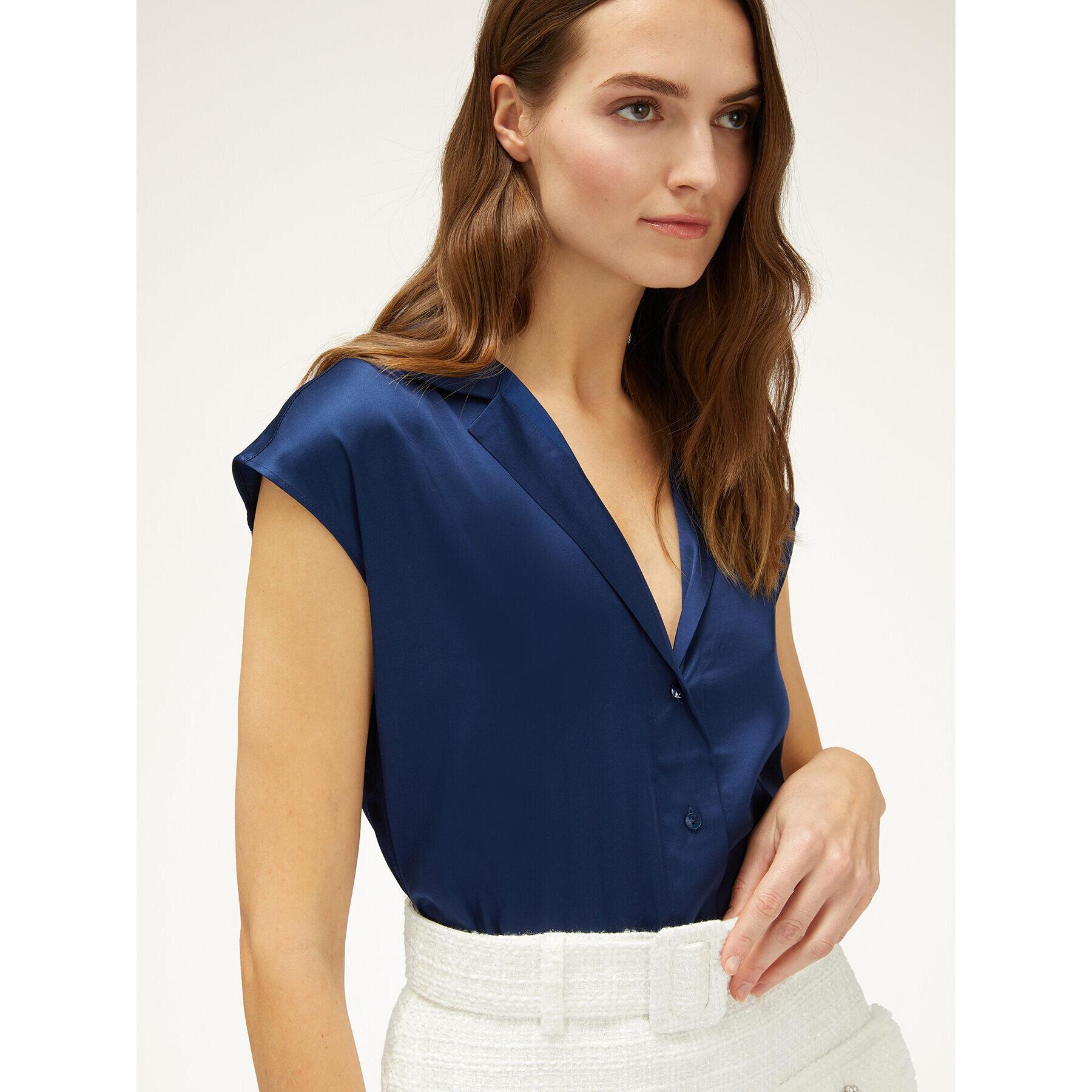 Motivi - Camicia a kimono in raso - Blu