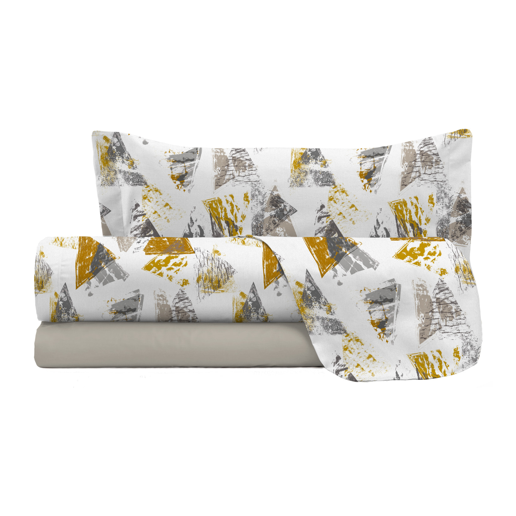 COMPLETO LETTO FASHION, 100% Microfibra, No Stiro - URBAN GIALLO