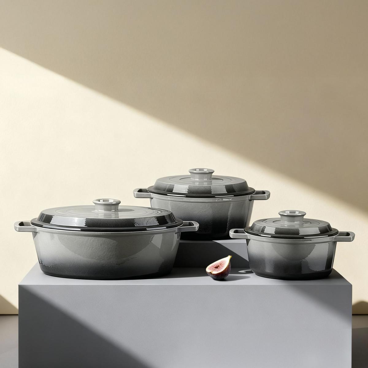 Cocotte en fonte ronde 25cm - "Masseiron Ardoise"