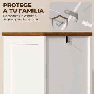 HOMCOM Armario de Baño Alto, Mueble de Baño Estrecho con Cajón, Estante Abierto, Puertas y Estantes Ajustables, Estilo Rústico, 34,5x30x148 cm, Blanco