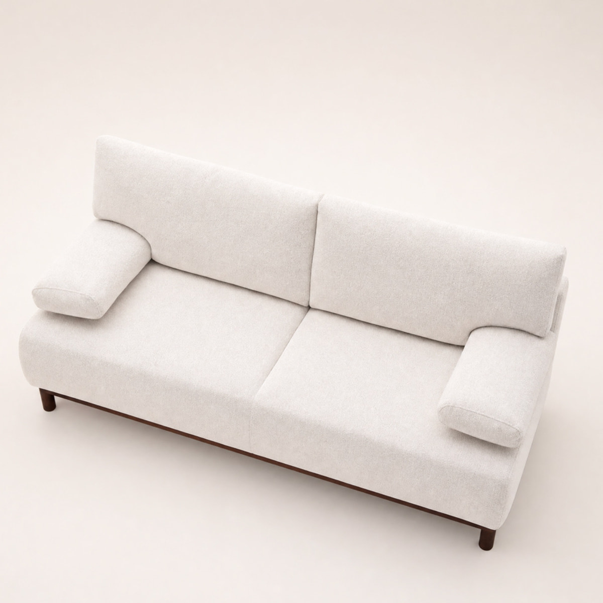 Hortense - Canapé droit 3 places convertible avec coffre en velours texturé - Beige