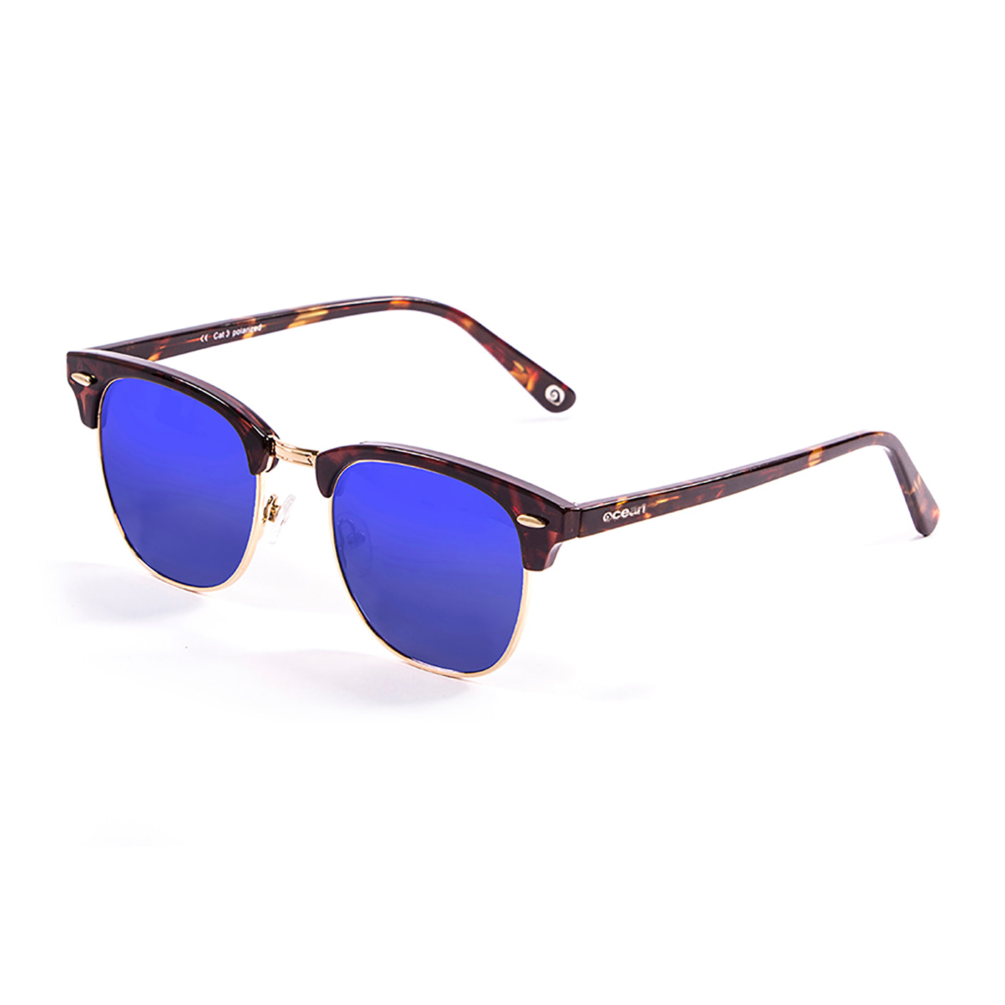 Occhiali da sole OCEAN MR. BRATT - montatura abbinata con lenti marroni tartarugate e Revo blu