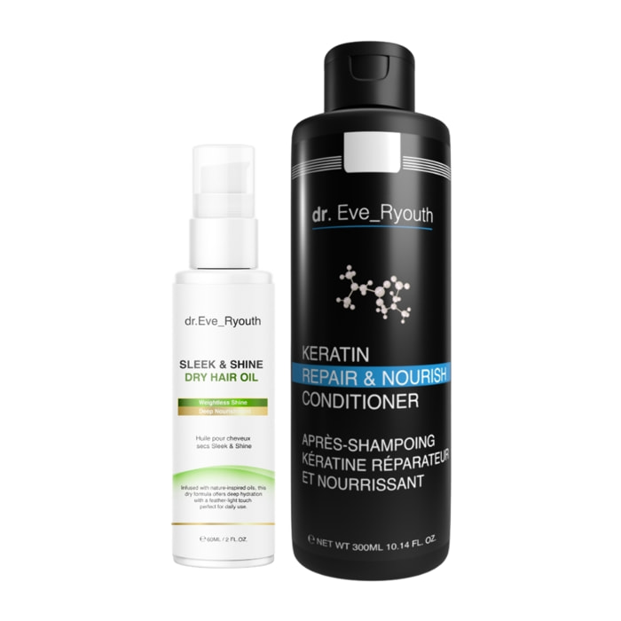 Acondicionador de queratina + Aceite capilar suave y brillante