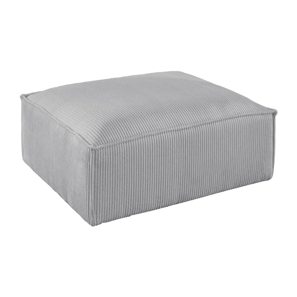 Stella - pouf en velours côtelé - style contemporain - Gris clair