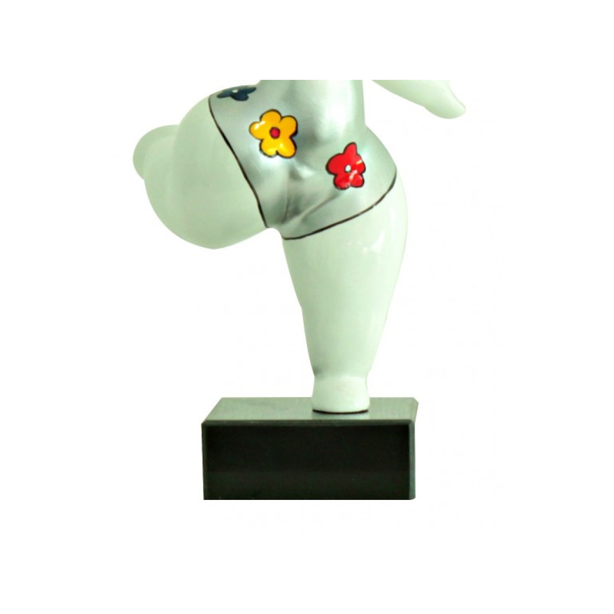 Statuette femme ronde danse en résine blanc H33cm - BALERINA 09