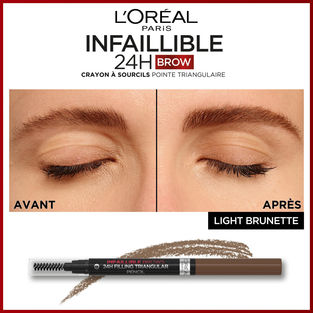 L'Oréal Paris Infaillible 24H Brow Crayon à Sourcils Pointe Triangulaire 5 Light Brunette