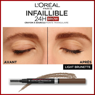 L'Oréal Paris Infaillible 24H Brow Crayon à Sourcils Pointe Triangulaire 5 Light Brunette