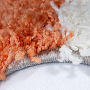 Tapis poils longs shaggy tissé motif damier JOJU