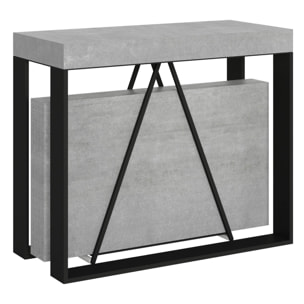 Consolle allungabile 90x40/300cm Sketa cemento telaio antracite