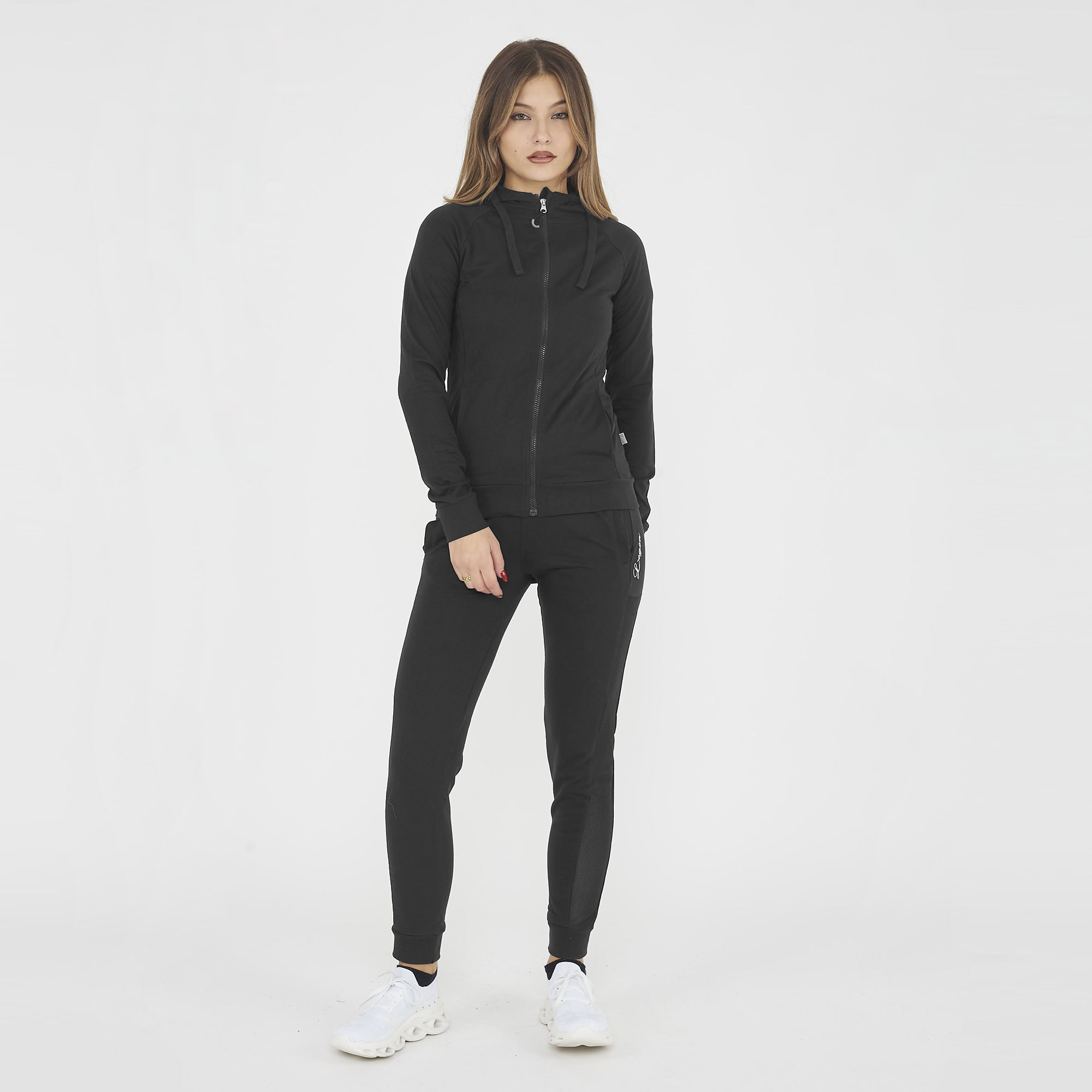 Felpa sportiva con zip DAIR nera