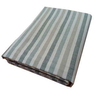 Copriletto copritutto tinto in filo tricolore verde 100% cotone riciclato