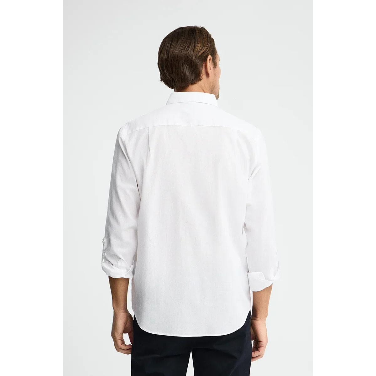 Camisa cotolino blanca de corte regular con logo Rigby Go