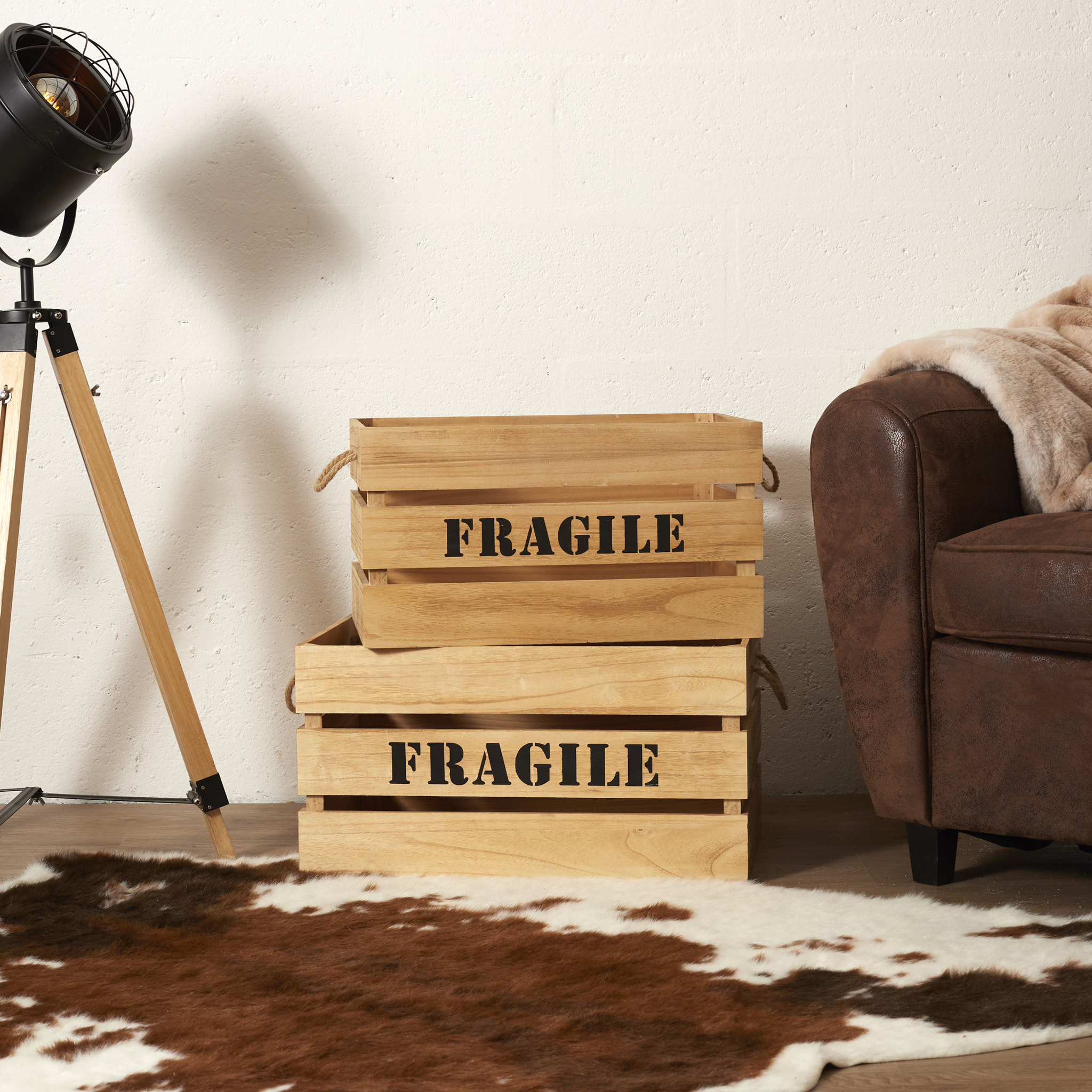 Cagette Gigogne X2 Naturel H28cm