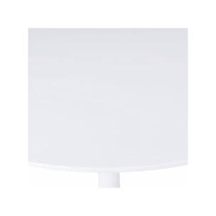 Table de repas ronde 110 cm plateau blanc mat pied métal blanc - FABIO