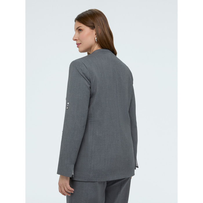 Fiorella Rubino - Blazer con dettagli brillanti - Grigio