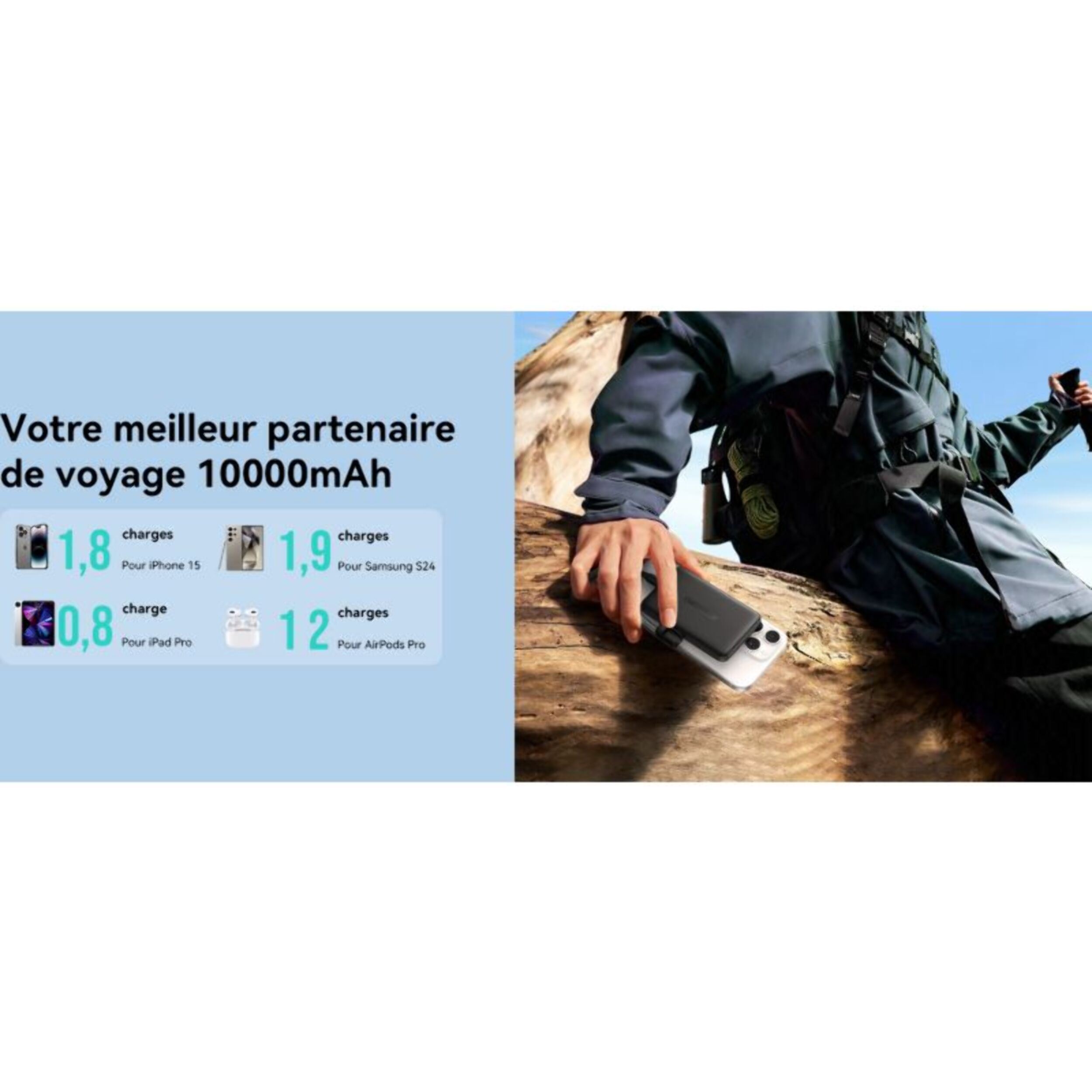 Batterie externe INIU 10000 mAh Pocket Neo USB-A + 2 USB-C