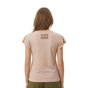 Camiseta de manga corta estilo safari urbano para mujer