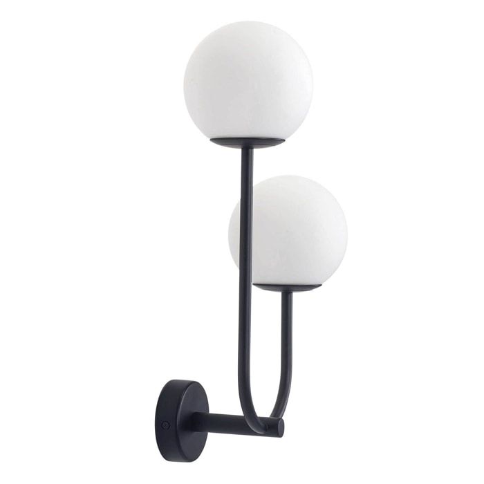 Forlight Sfera Lamapara aplique con forma ovalada  y 2 esferas en color negro para bombilla G9