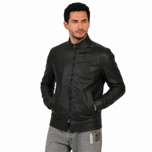 Giubbino in vera pelle di vitello Nero