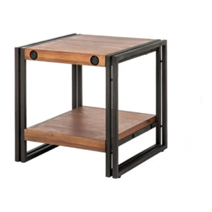 Table d'appoint en bois et métal style industriel - ATELIER