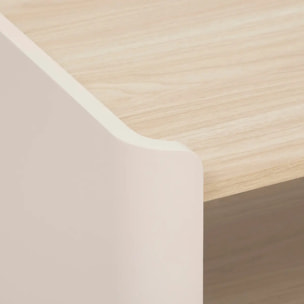 Table basse Roundy blanc ivoire et bois