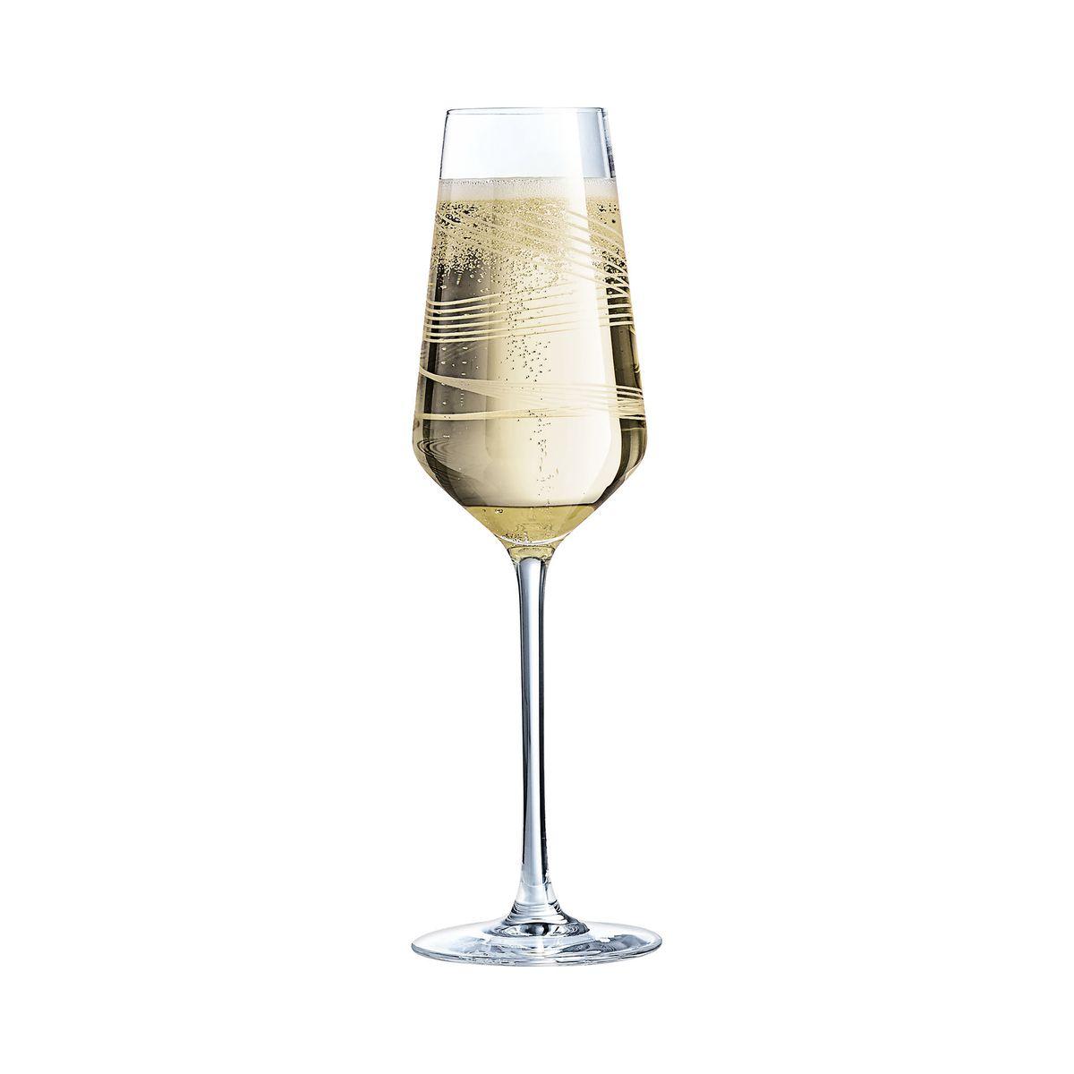 4 flûtes à champagne 21cl Intense - Cristal d'Arques - Cristallin moderne