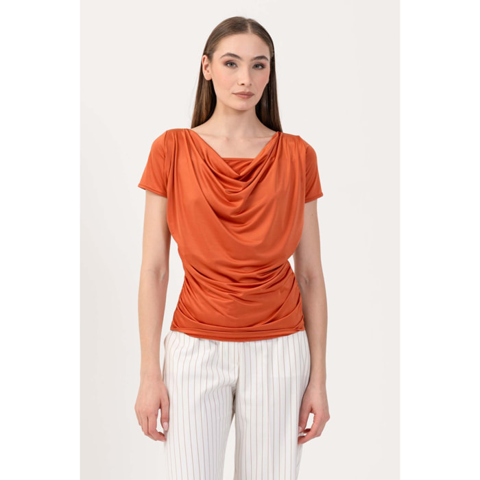 Kocca - T-shirt con scollo drappeggiato Donna