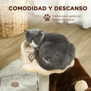 Árbol Rascador para Gatos Altura 47 cm Árbol para Gatos Torre para Gatos con Túnel Nido Plataformas Bola de Juguete y Poste de Yute Marrón Oscuro