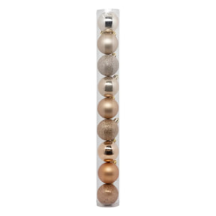 Boule de Noël plastique 60mm x9 nude