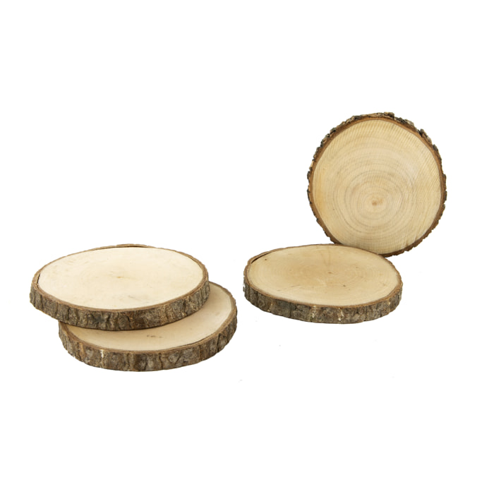 DESSOUS DE VERRE RONDIN EN BOIS X4