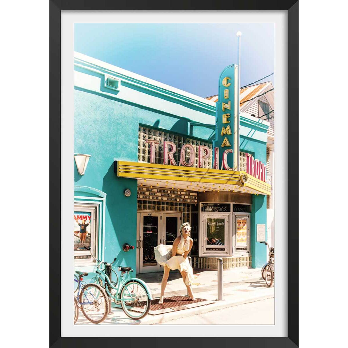 Affiche tropic cinema Affiche + cadre en bois - Noir