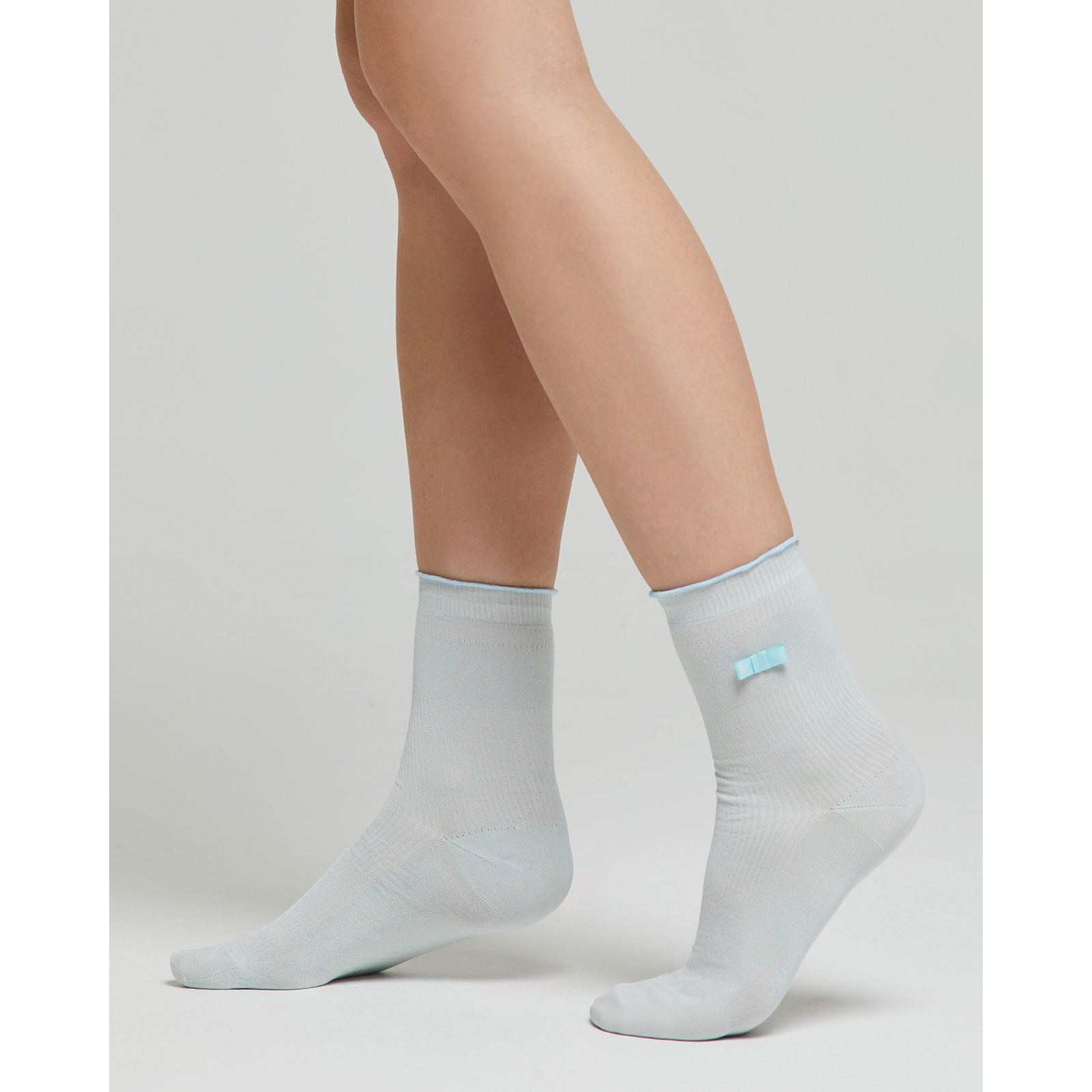 Calza cotone Alba con fiocco laterale