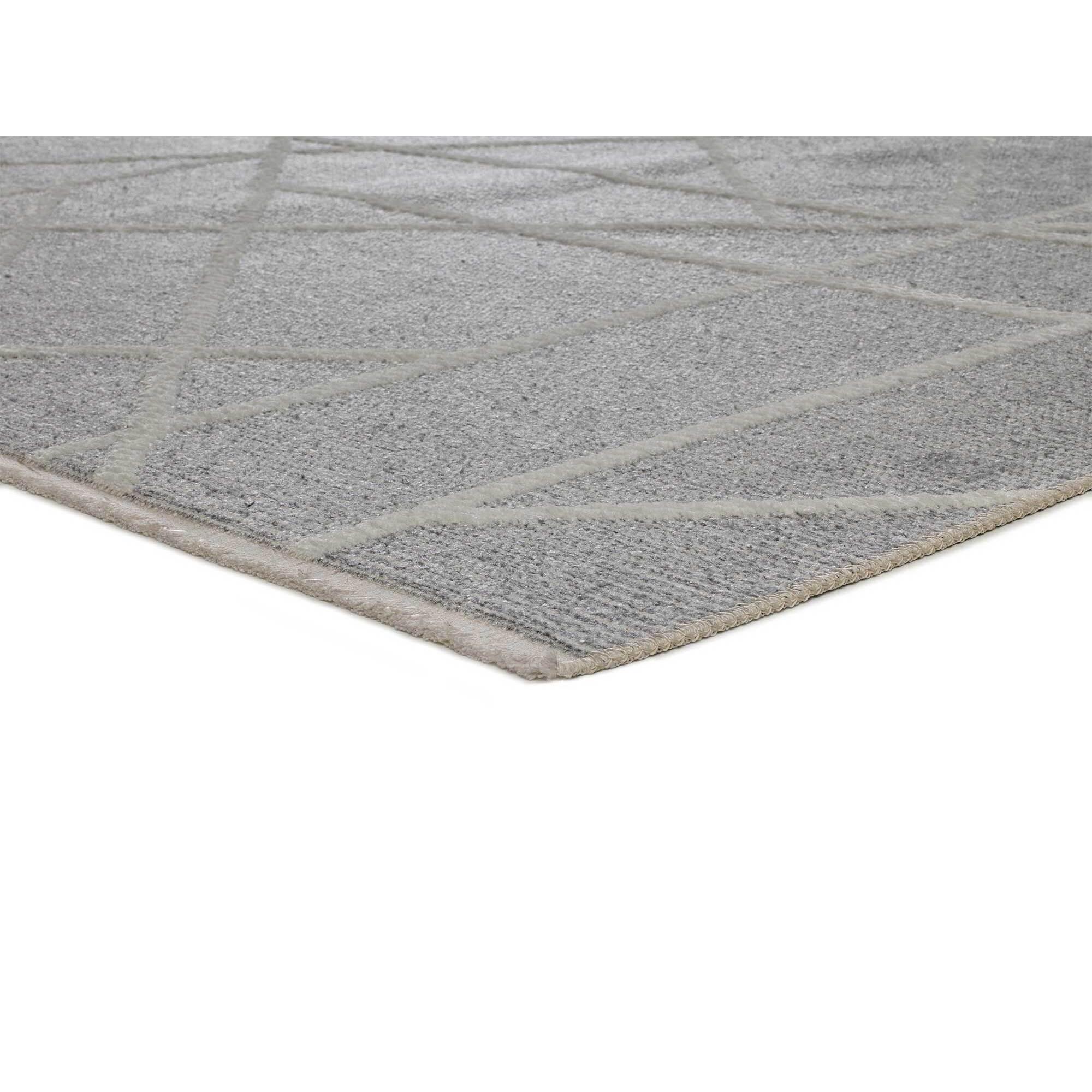 LUX Alfombra geométrica en estilo étnico en color gris, varias medidas disponibles.