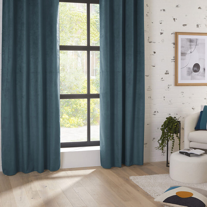 Rideau occultant "Théa" bleu égéen 140x260cm