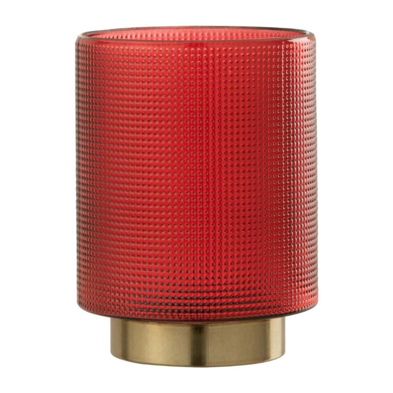 J-Line photophore Quadrillé - verre - rouge/or - small