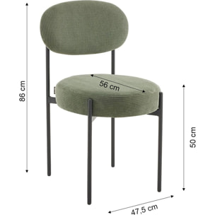 Lot de 2 chaises en velours côtelé - EVORA