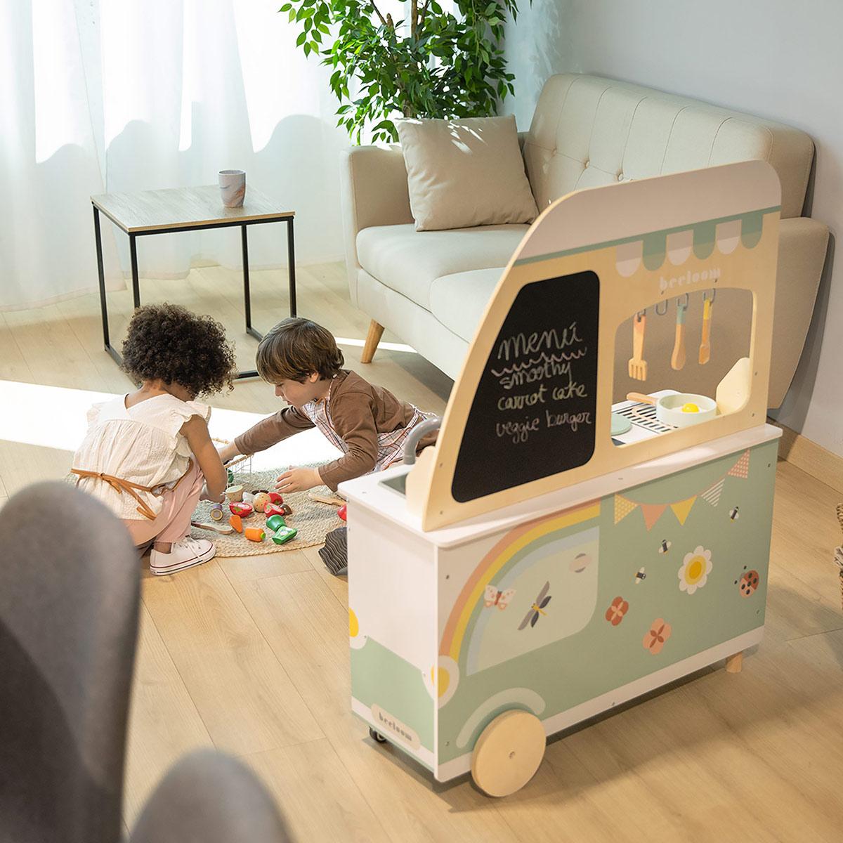 Cocina de juguete FOODIE TRUCK cocinita infantil con accesorios madera