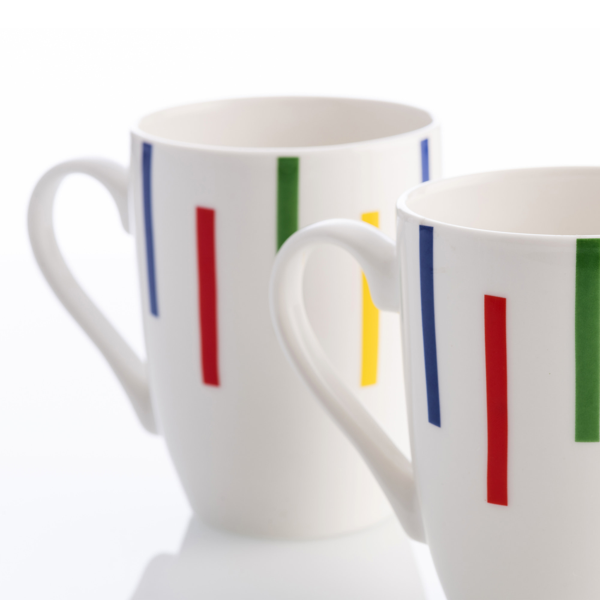 Set 4 mugs  diseño rayas de colores  benetton