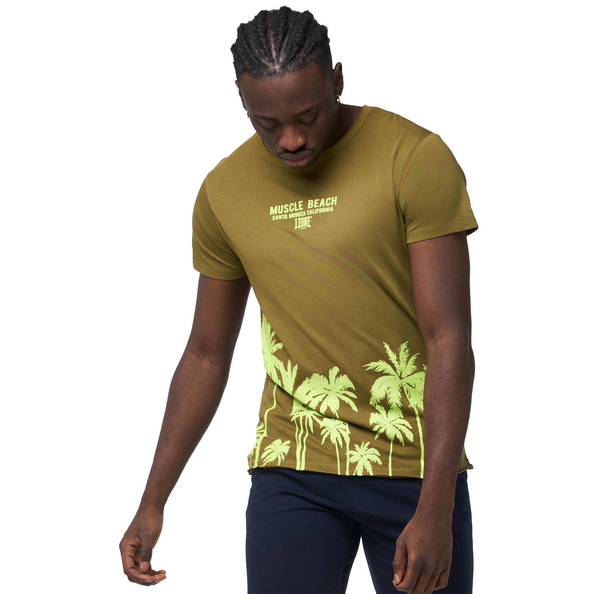 T-shirt a maniche corte stampata Leone Beach