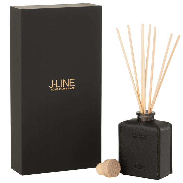 J-Line Bâtonnets parfumés - cuir - noir -100ml