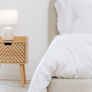 Lit Coffre tissu beige - Hypnia