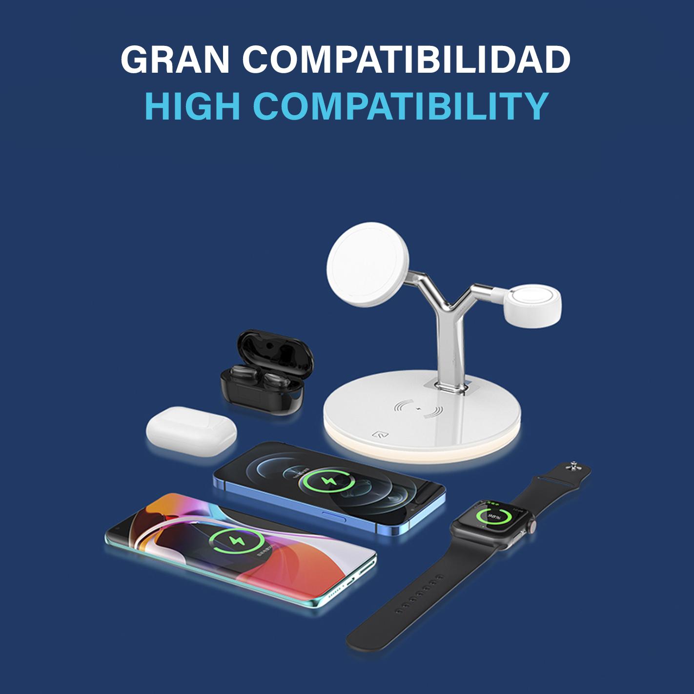 Estación de carga rápida 3 en 1 inalámbrica Qi, Magsafe, soporta QC3.0 y PD. Para iWatch, Airpods, compatible con iPhone 12/13.