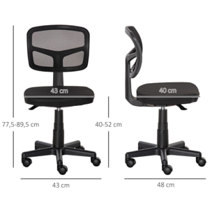 Chaise de bureau ergonomique hauteur réglable dossier enveloppant maille noir