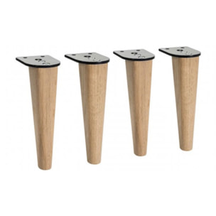 Pieds de lit 17 cm en bois de hêtre - lot de 4 - EDDY