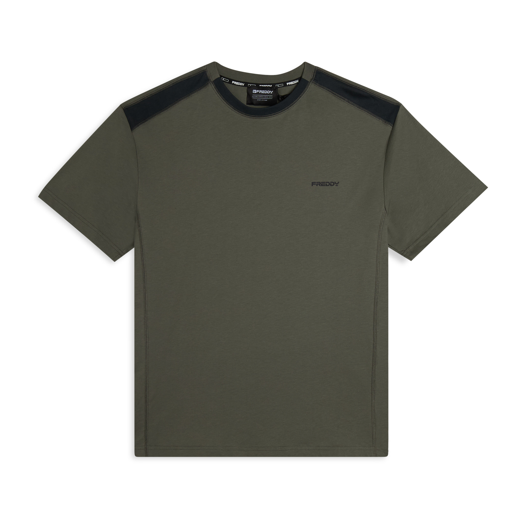 T-shirt con inserti sulle spalle