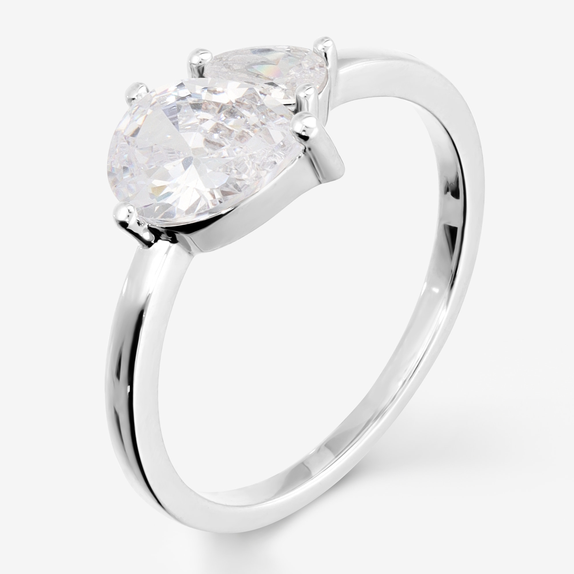 Anello Contrarié con Doppia Pietra a Goccia